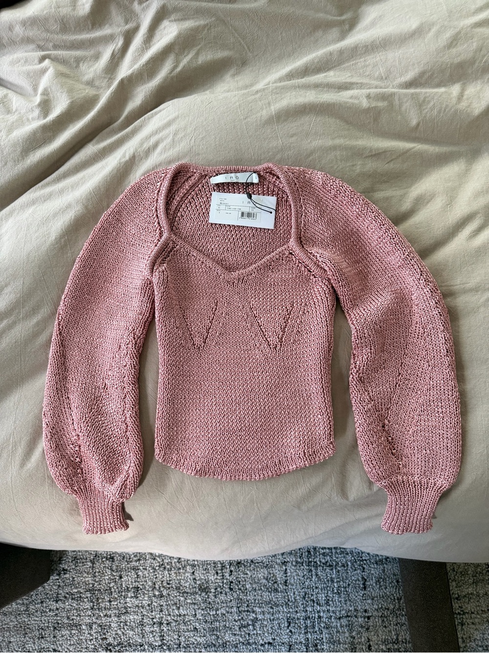 IRO Women’s Pink Knit V-Neck Sweater XS